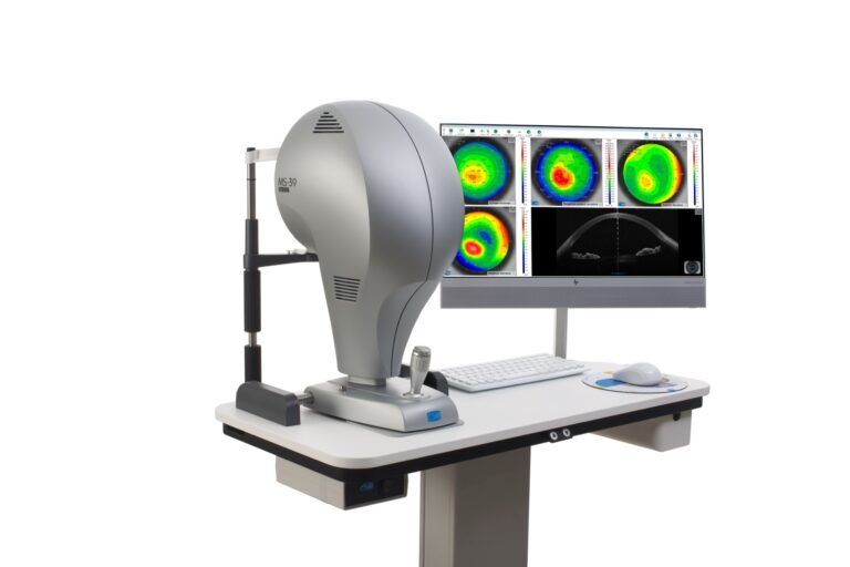 OCT de segmento anterior MS-39 CSO na estação de trabalho